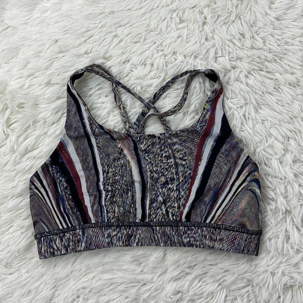 Lululemon Energy Bra (Nulux) Polychromatic Energy Bra 50g Multi Black